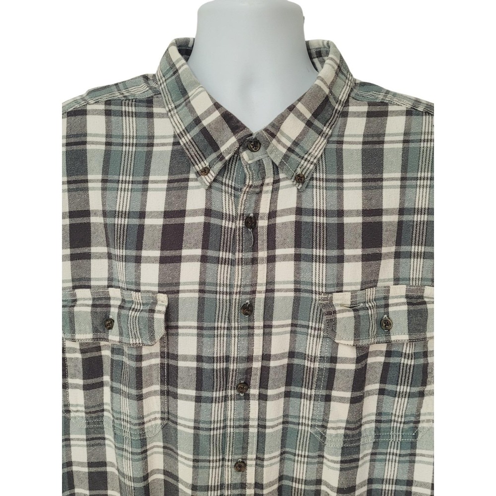 Vintage Y2K Faded Glory Flannel Shirt Mens 3XL Plaid Button Down Long Sleeve
